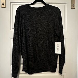 Athleta Women's Black/Gray Mindful Crewneck Top